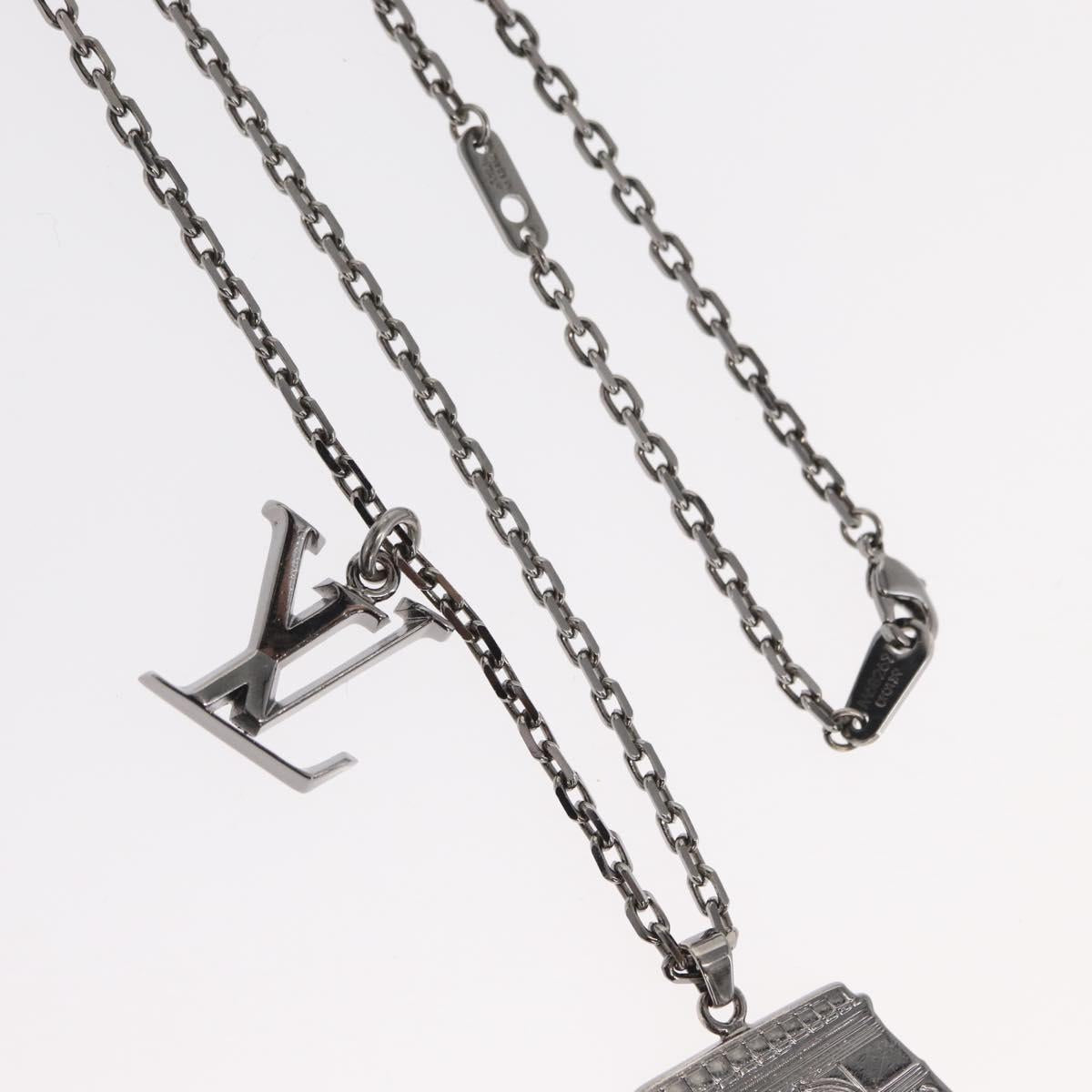 LOUIS VUITTON Collier Arc LV Printed Initials City Necklace M68262 Auth 171181M
