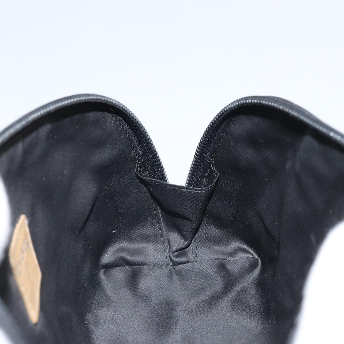 CHANEL Pouch Patent leather Black Gold Silver CC Auth 171183