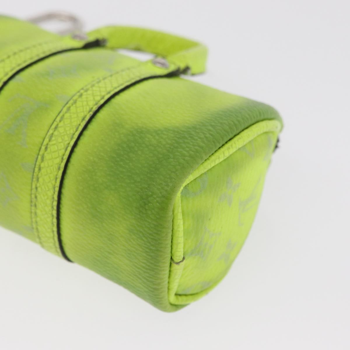 LOUIS VUITTON Taigalama Porte Cles Mini Keepall Charm Yellow M01048 Auth 171192