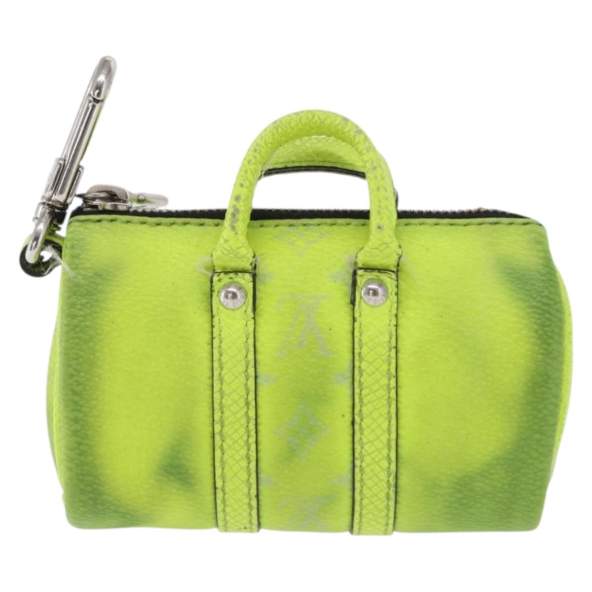 LOUIS VUITTON Taigalama Porte Cles Mini Keepall Charm Yellow M01048 Auth 171192