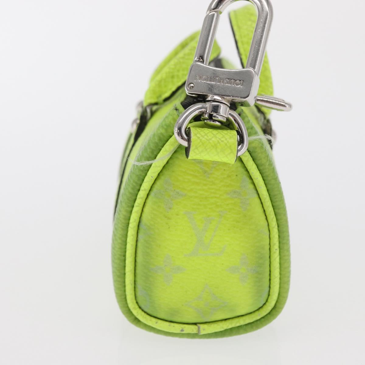 LOUIS VUITTON Taigalama Porte Cles Mini Keepall Charm Yellow M01048 Auth 171192