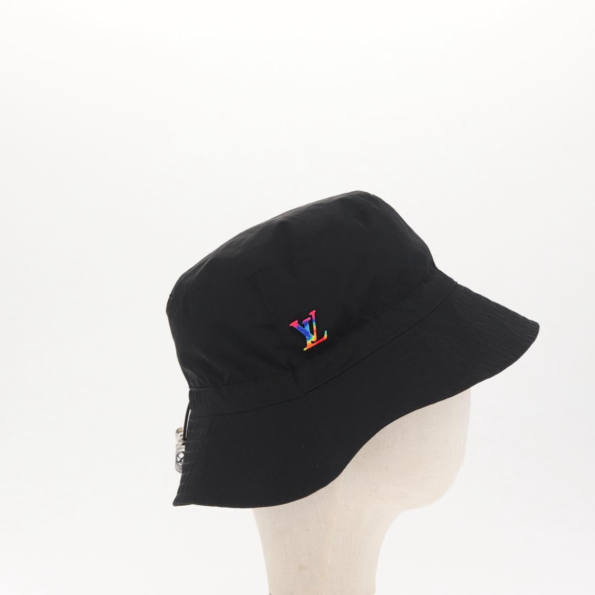 LOUIS VUITTON Transformable Bucket Hat Hat Nylon Black MP2552 LV Auth 171199M