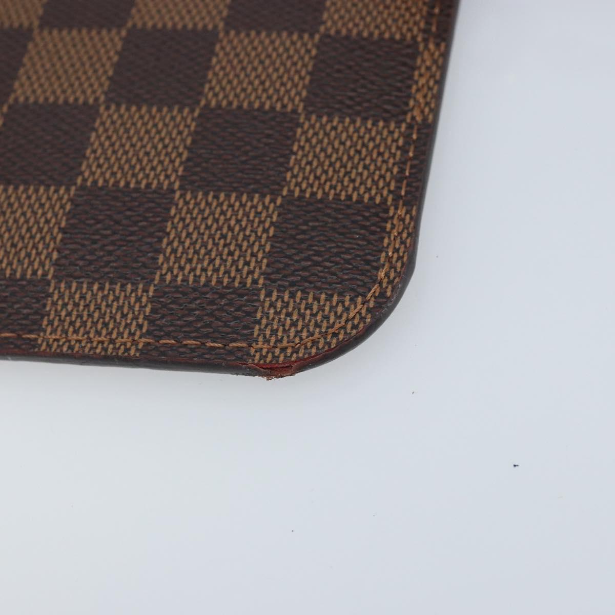 LOUIS VUITTON Damier Ebene Neverfull PM Pouch LV Auth 171206A