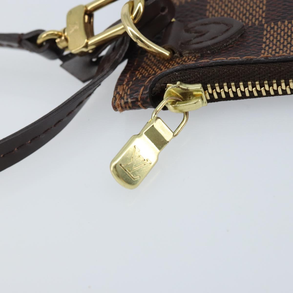 LOUIS VUITTON Damier Ebene Neverfull PM Pouch LV Auth 171206A