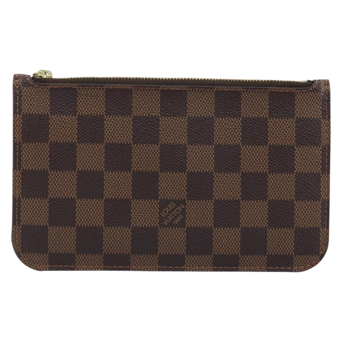 LOUIS VUITTON Damier Ebene Neverfull PM Pouch LV Auth 171206A