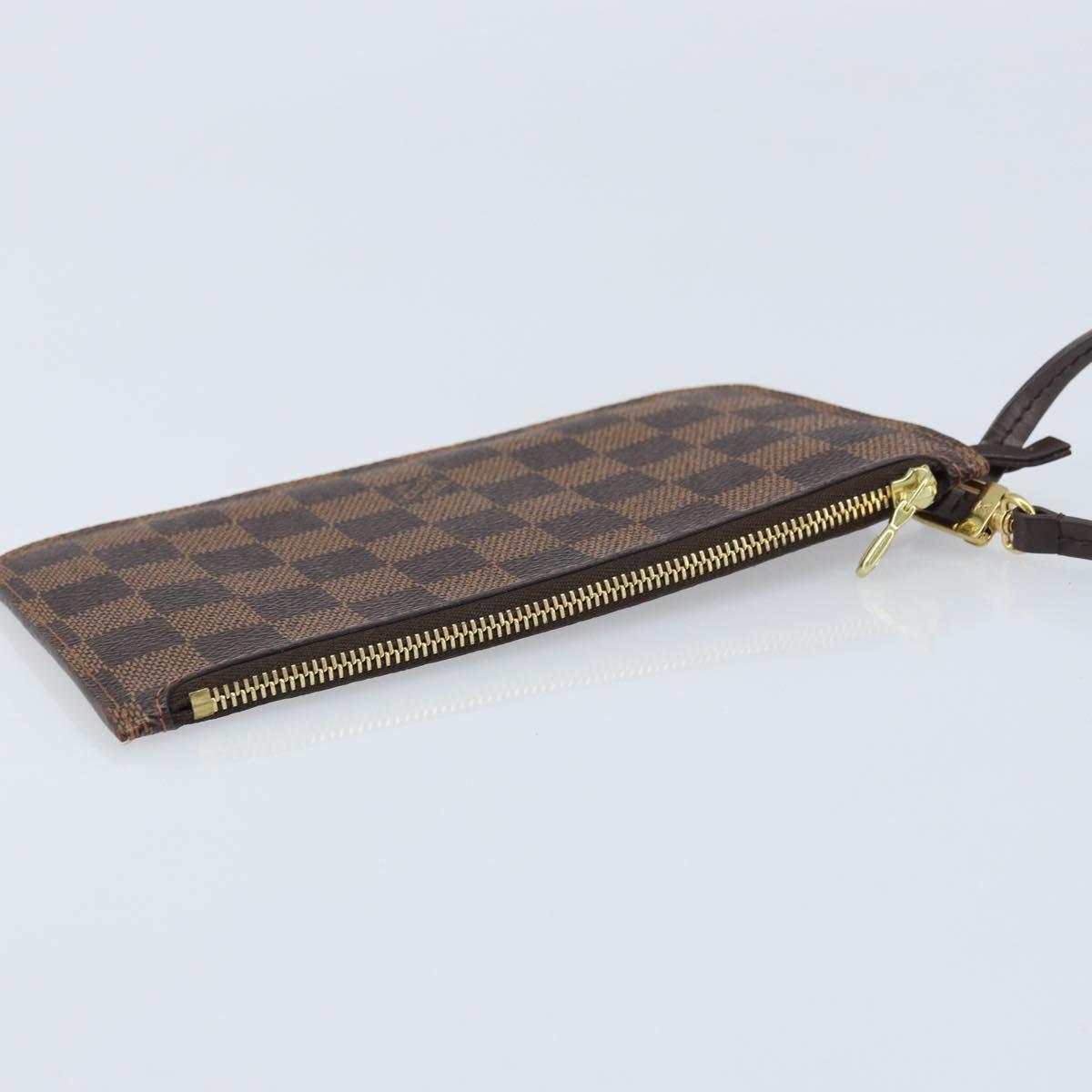 LOUIS VUITTON Damier Ebene Neverfull PM Pouch LV Auth 171206A