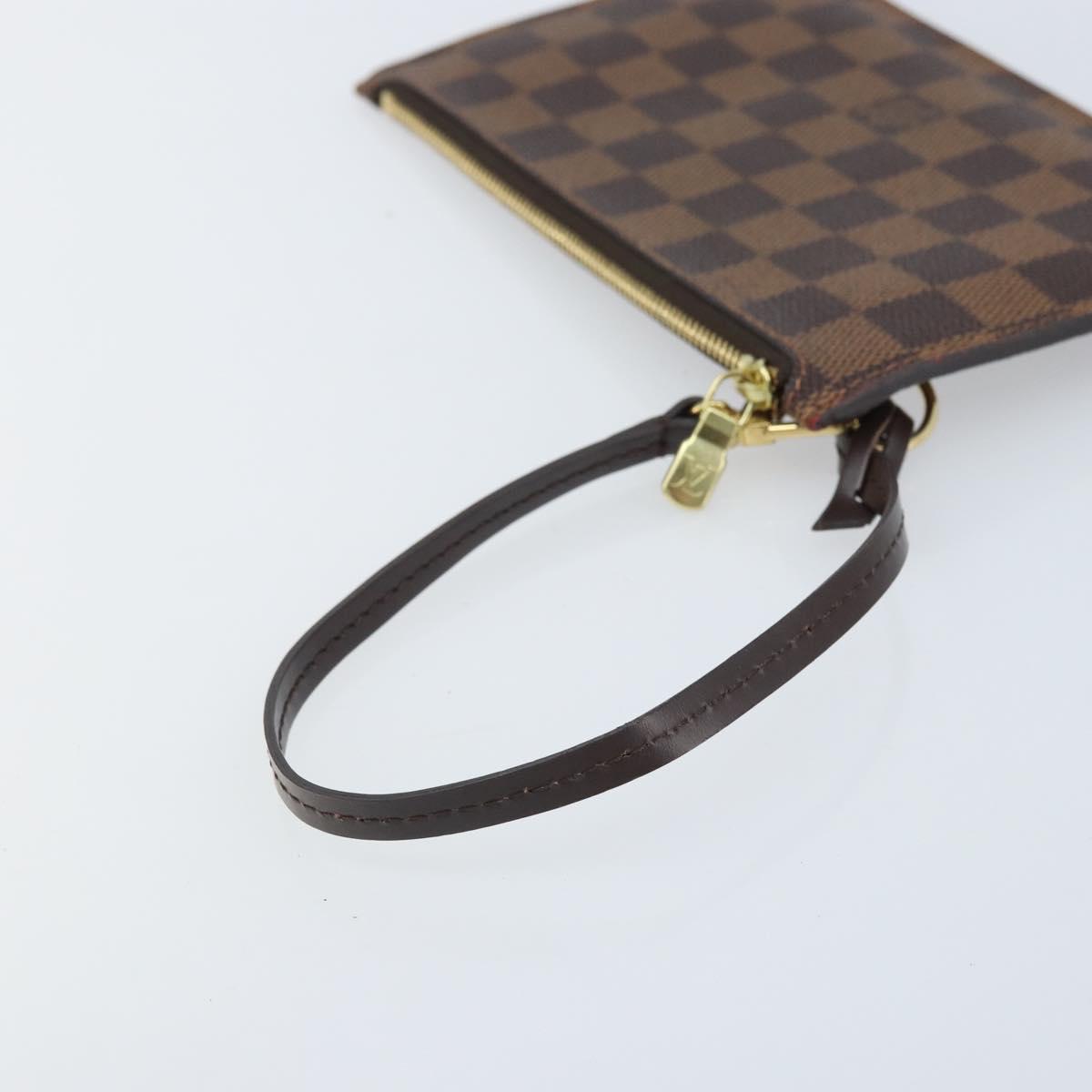 LOUIS VUITTON Damier Ebene Neverfull PM Pouch LV Auth 171206A