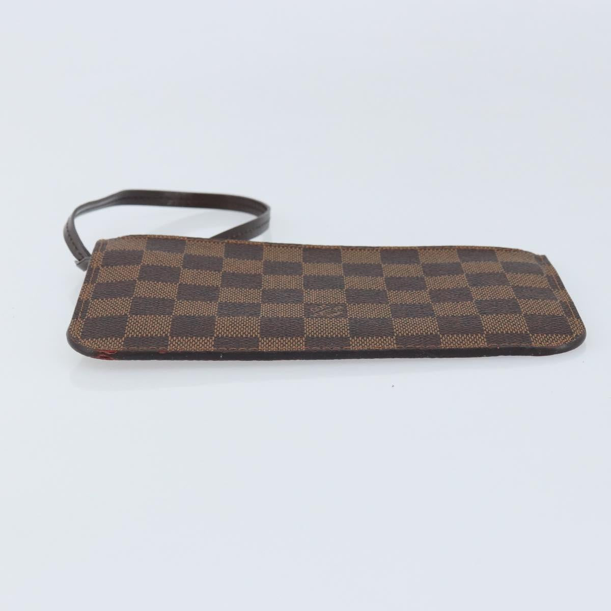 LOUIS VUITTON Damier Ebene Neverfull PM Pouch LV Auth 171206A