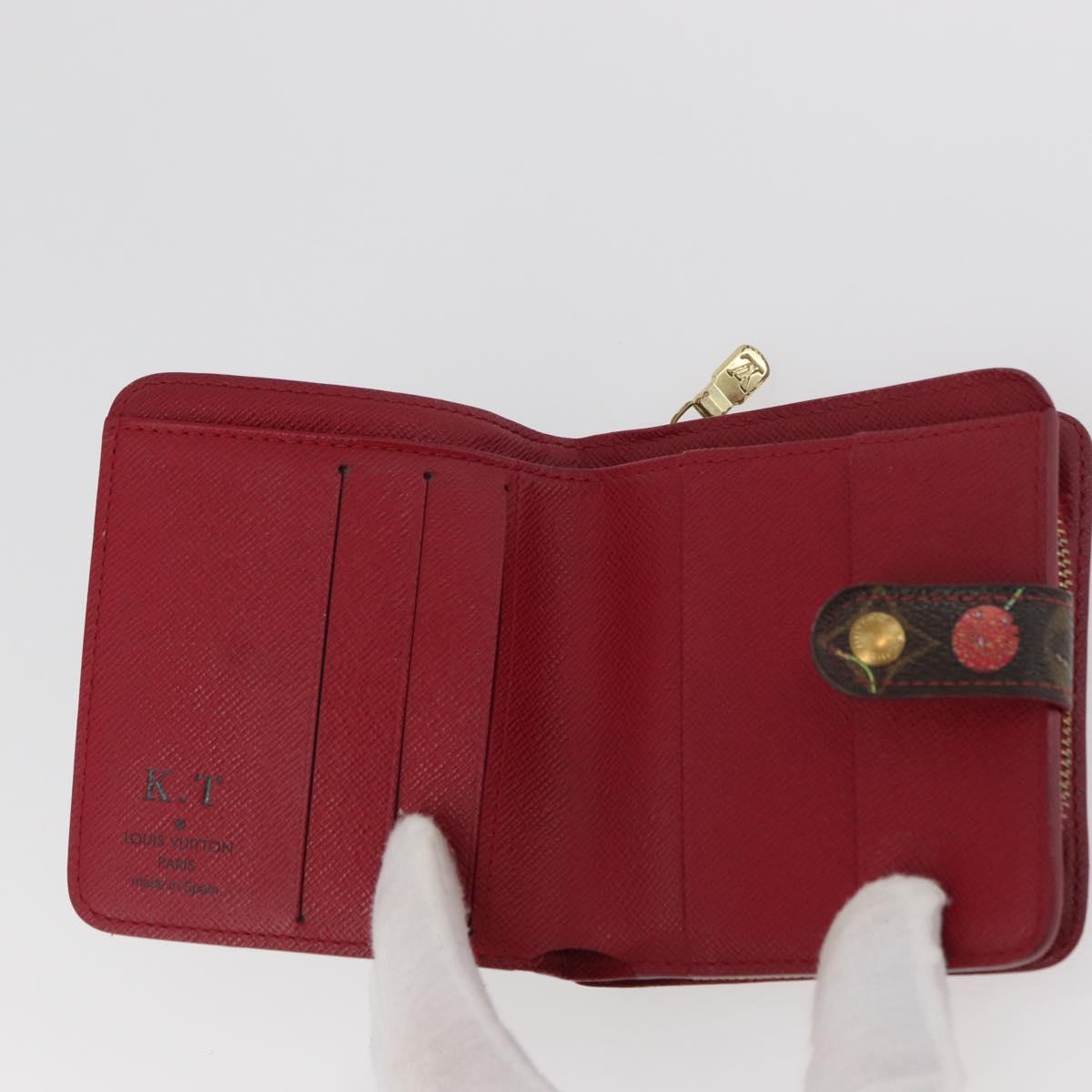 LOUIS VUITTON Monogram Cherry Compact zip Bifold Wallet M95005 LV Auth 171207A