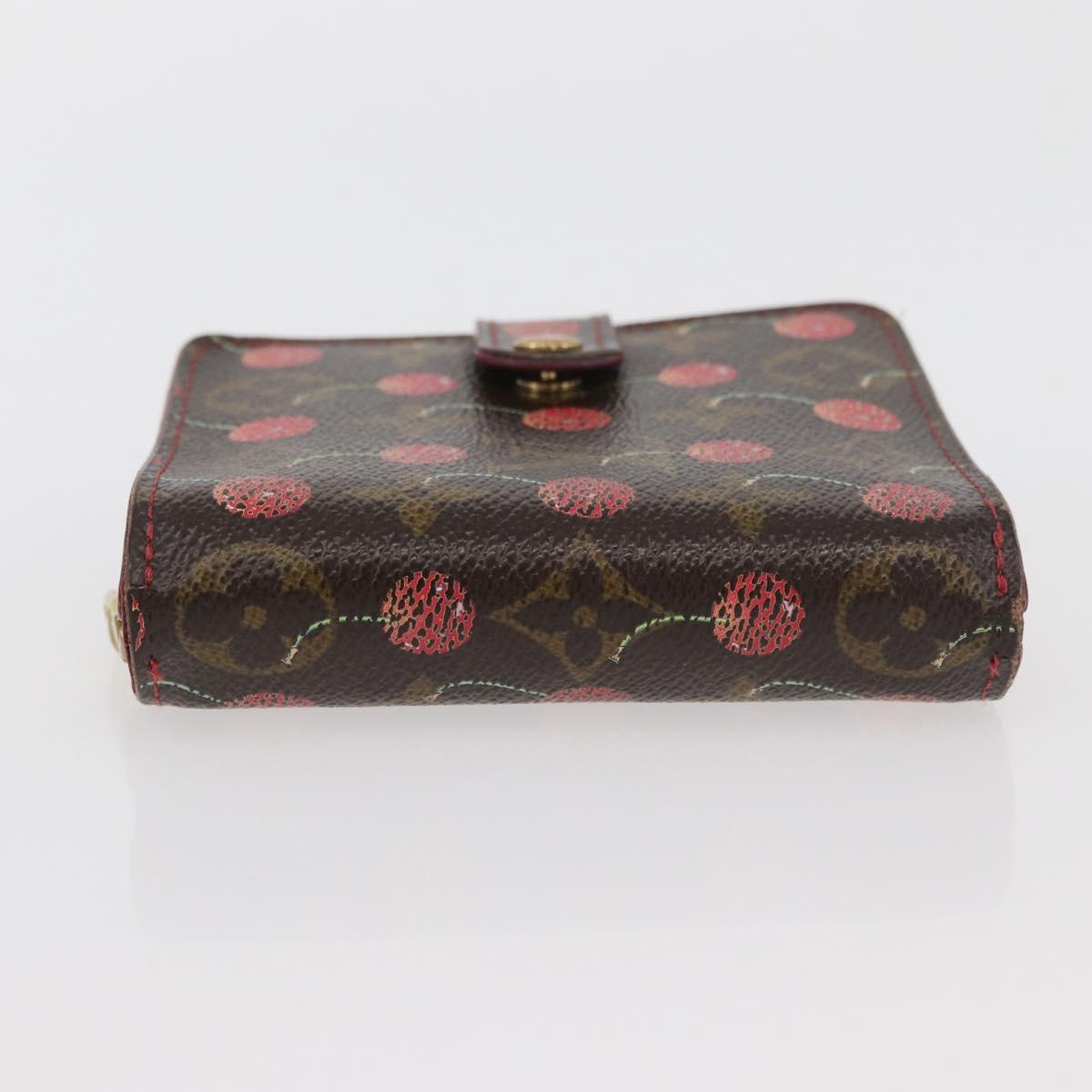 LOUIS VUITTON Monogram Cherry Compact zip Bifold Wallet M95005 LV Auth 171207A
