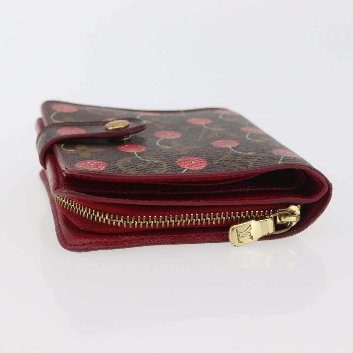 LOUIS VUITTON Monogram Cherry Compact zip Bifold Wallet M95005 LV Auth 171207A