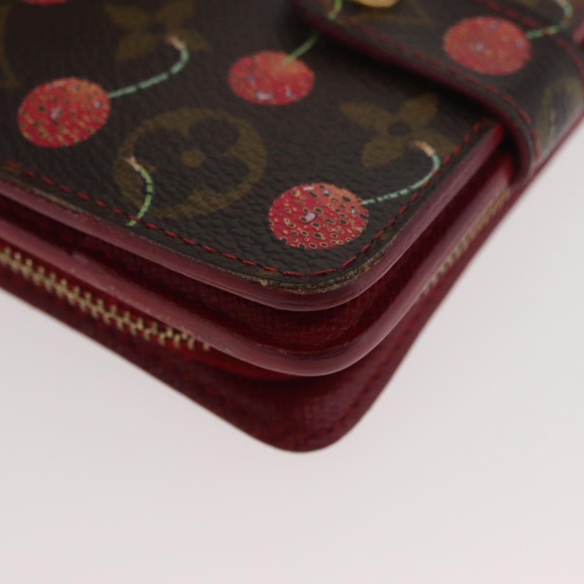 LOUIS VUITTON Monogram Cherry Compact zip Bifold Wallet M95005 LV Auth 171207A