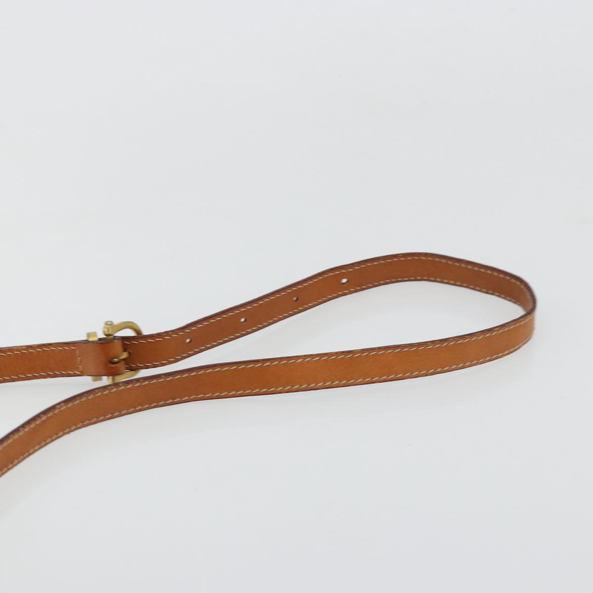 CELINE Macadam Canvas Shoulder Bag PVC Beige Gold Auth 171226