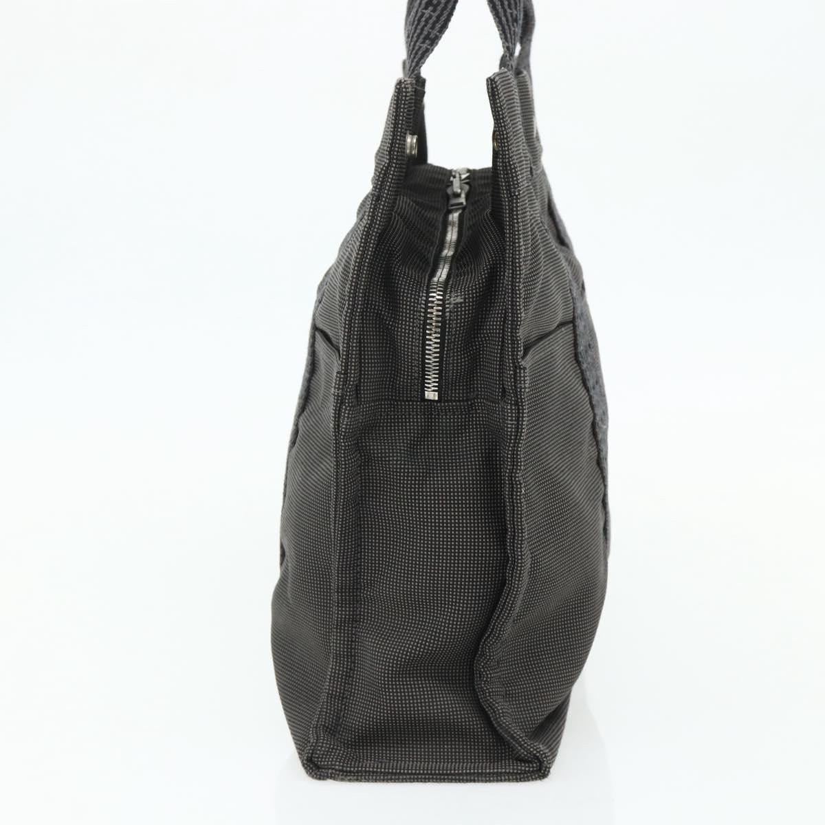 HERMES Her LineMM Hand Bag Nylon Gray Silver Auth 171228A