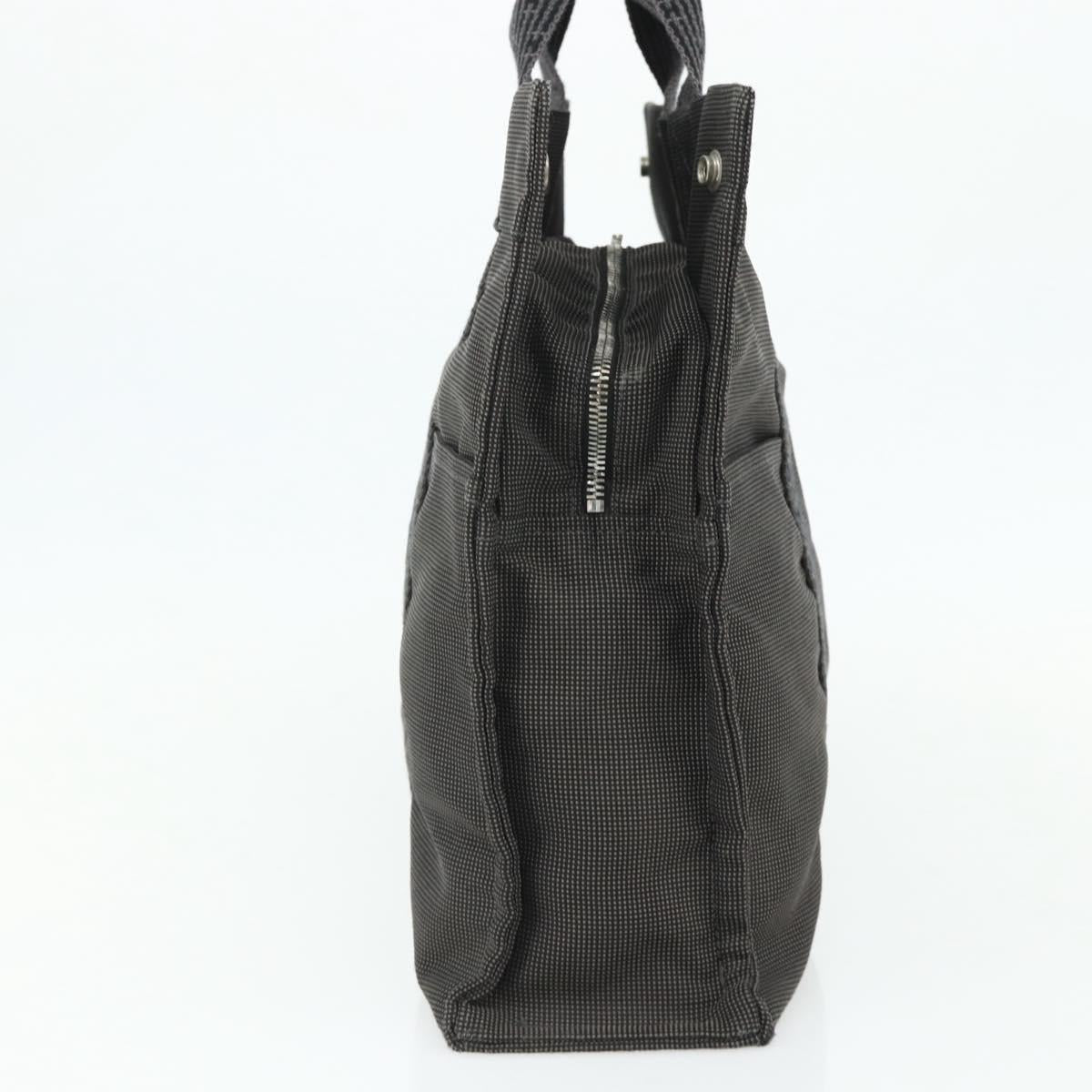HERMES Her LineMM Hand Bag Nylon Gray Silver Auth 171228A