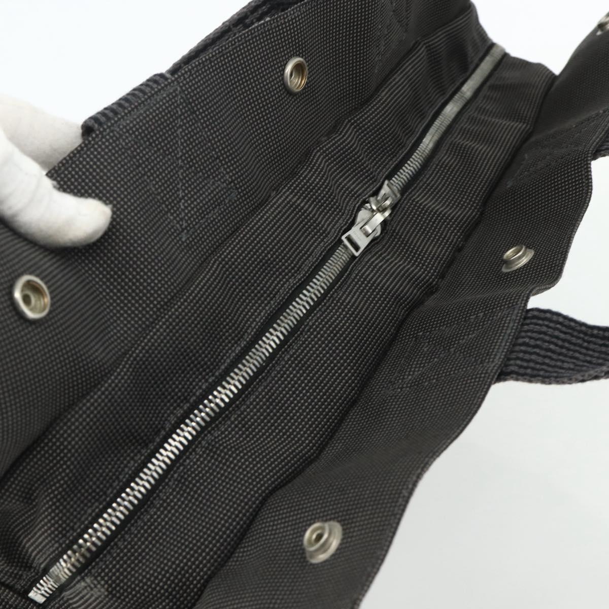 HERMES Her LineMM Hand Bag Nylon Gray Silver Auth 171228A