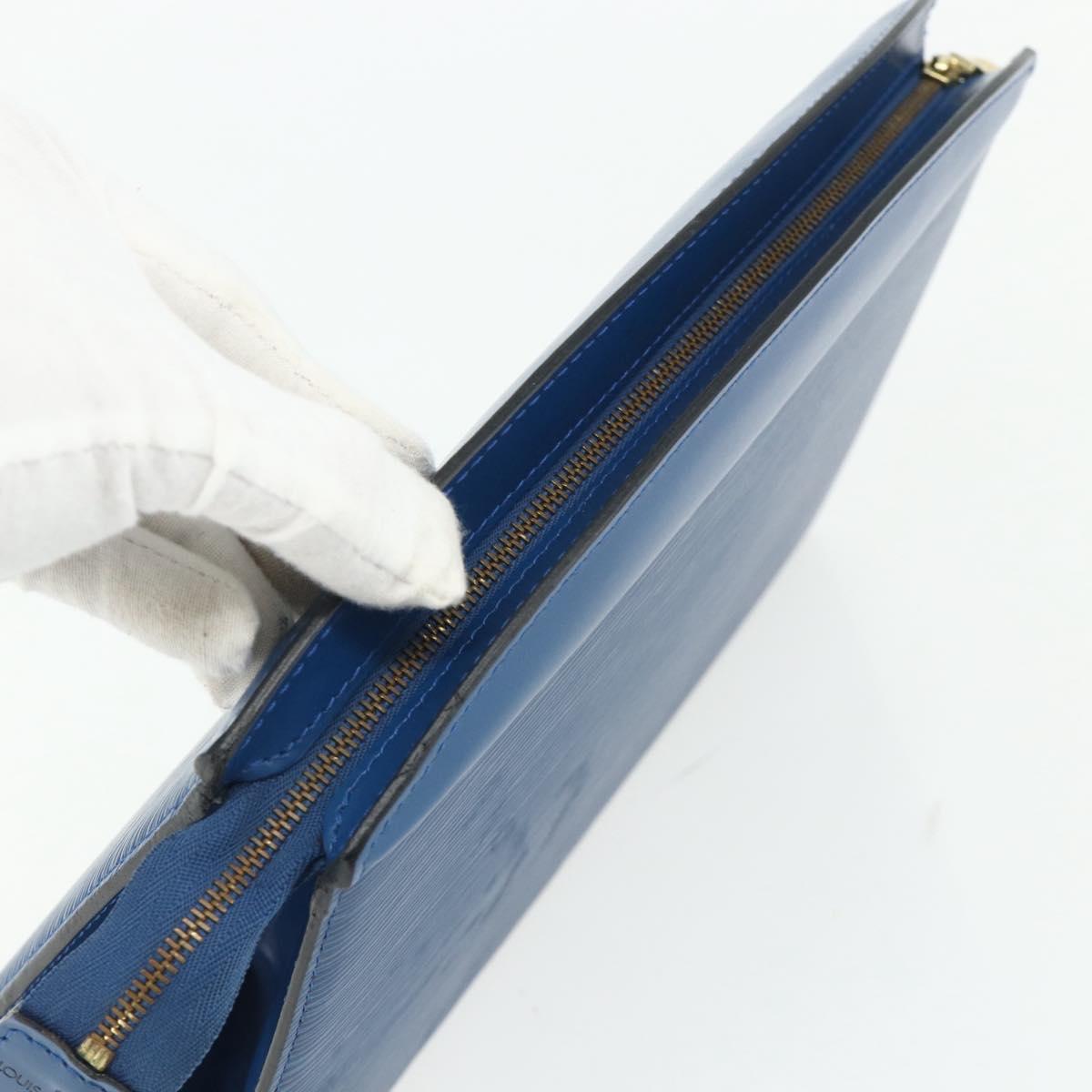LOUIS VUITTON Epi Trousse Crete Pouch Blue M48405 LV Auth 171231