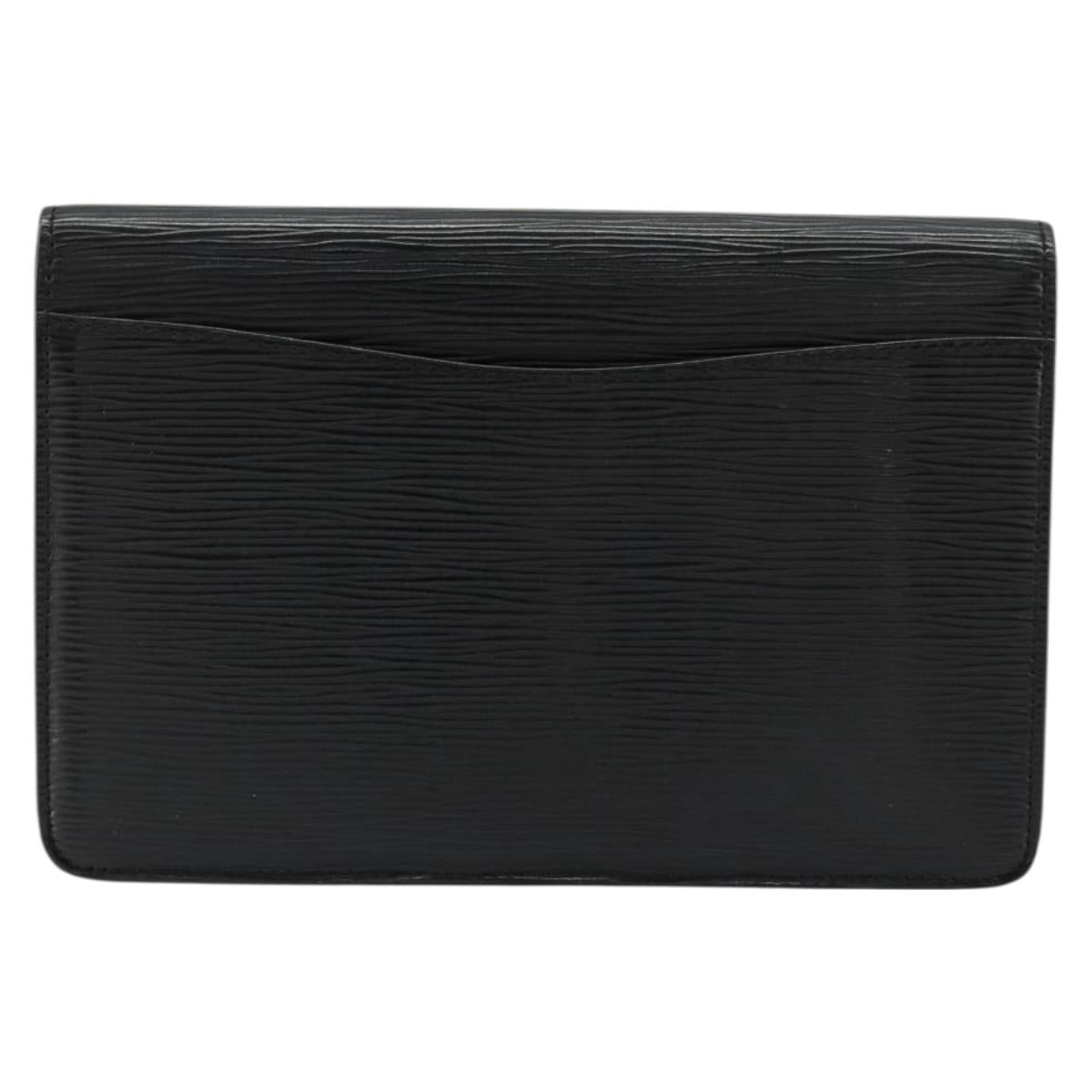 LOUIS VUITTON Epi Montaigne 23 Clutch Bag Black M52662 LV Auth 171232