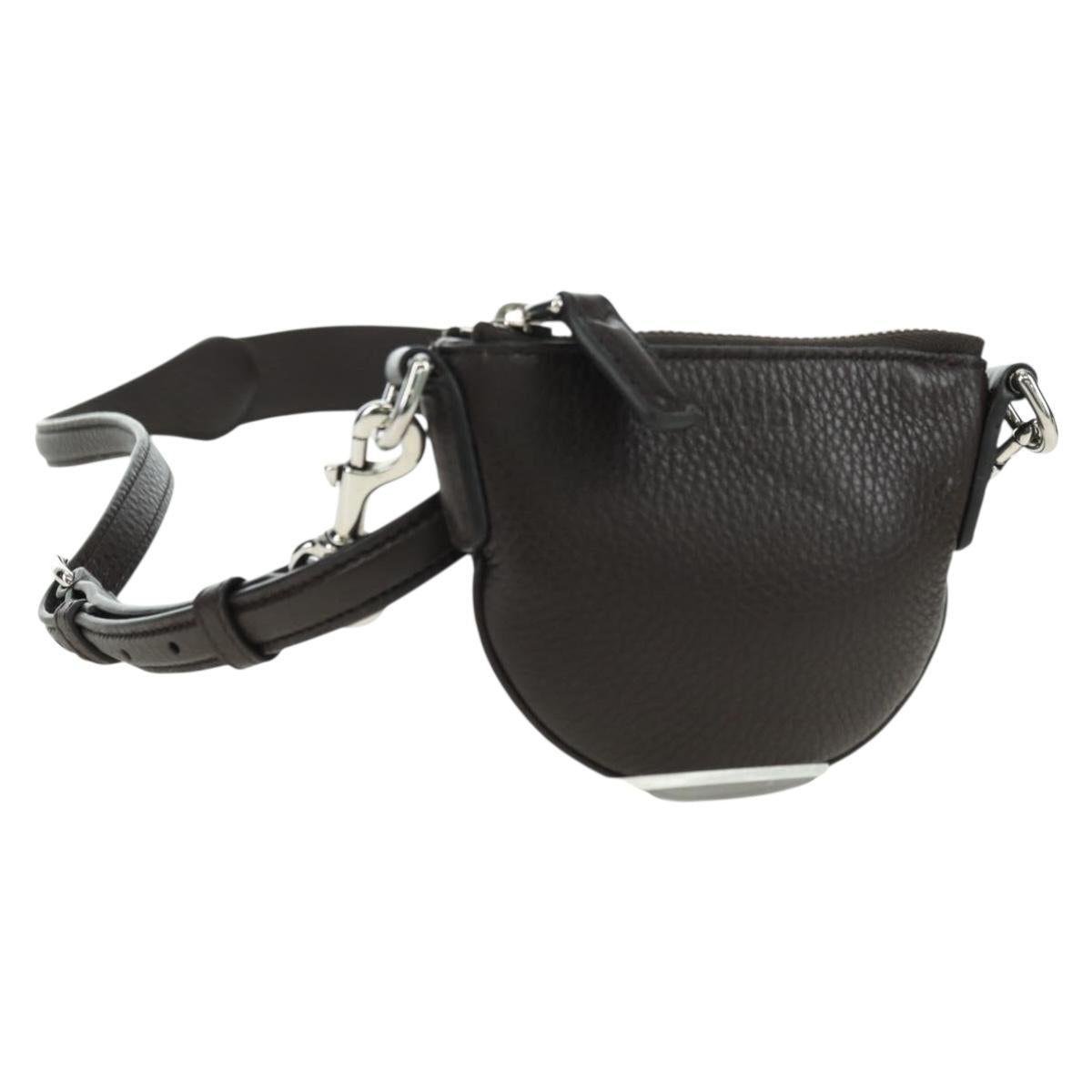 GUCCI Shoulder Pouch Web Sherry Line Leather Black Silver 821831 Auth 171234A