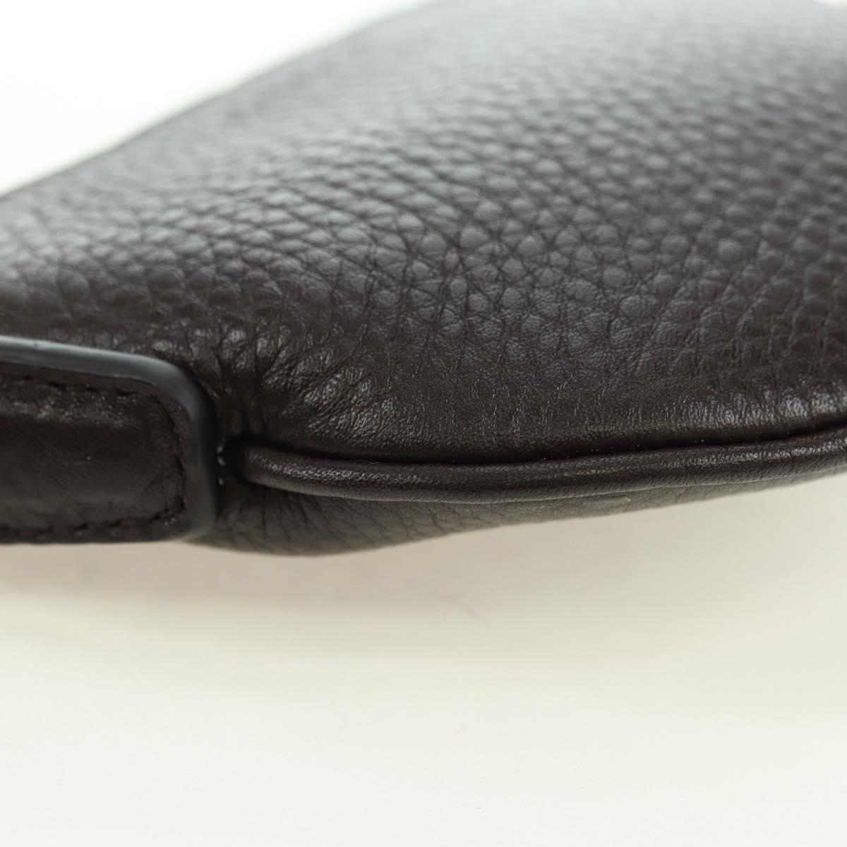 GUCCI Shoulder Pouch Web Sherry Line Leather Black Silver 821831 Auth 171234A
