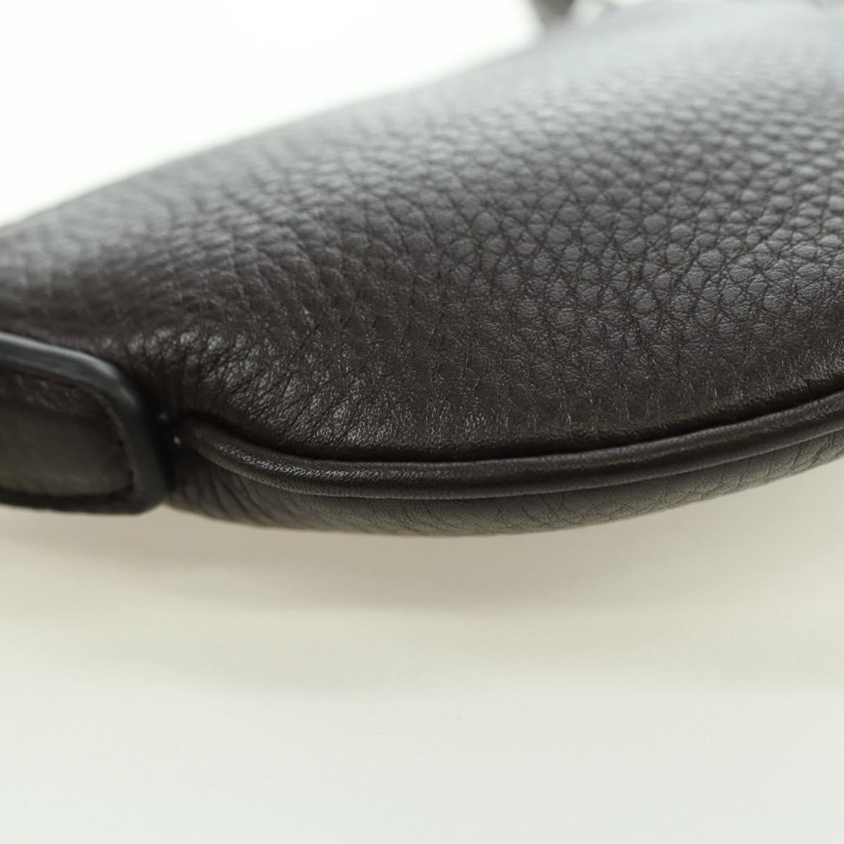 GUCCI Shoulder Pouch Web Sherry Line Leather Black Silver 821831 Auth 171234A
