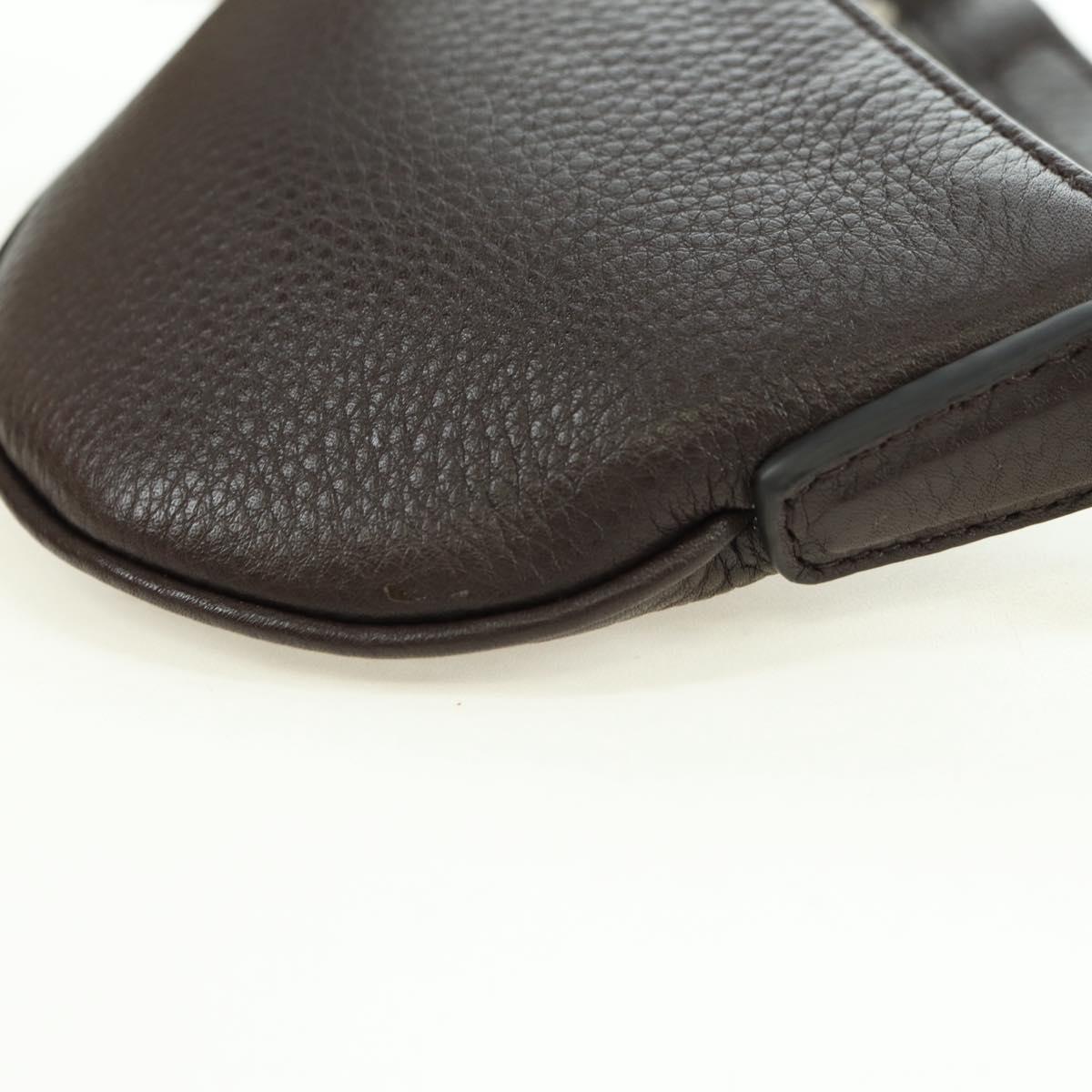 GUCCI Shoulder Pouch Web Sherry Line Leather Black Silver 821831 Auth 171234A