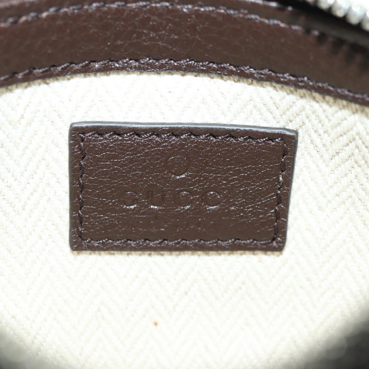 GUCCI Shoulder Pouch Web Sherry Line Leather Black Silver 821831 Auth 171234A