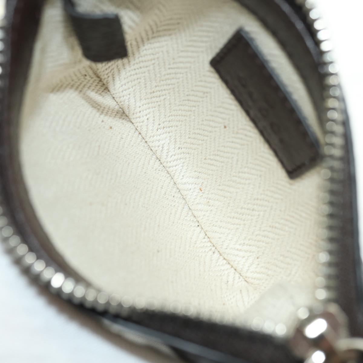 GUCCI Shoulder Pouch Web Sherry Line Leather Black Silver 821831 Auth 171234A