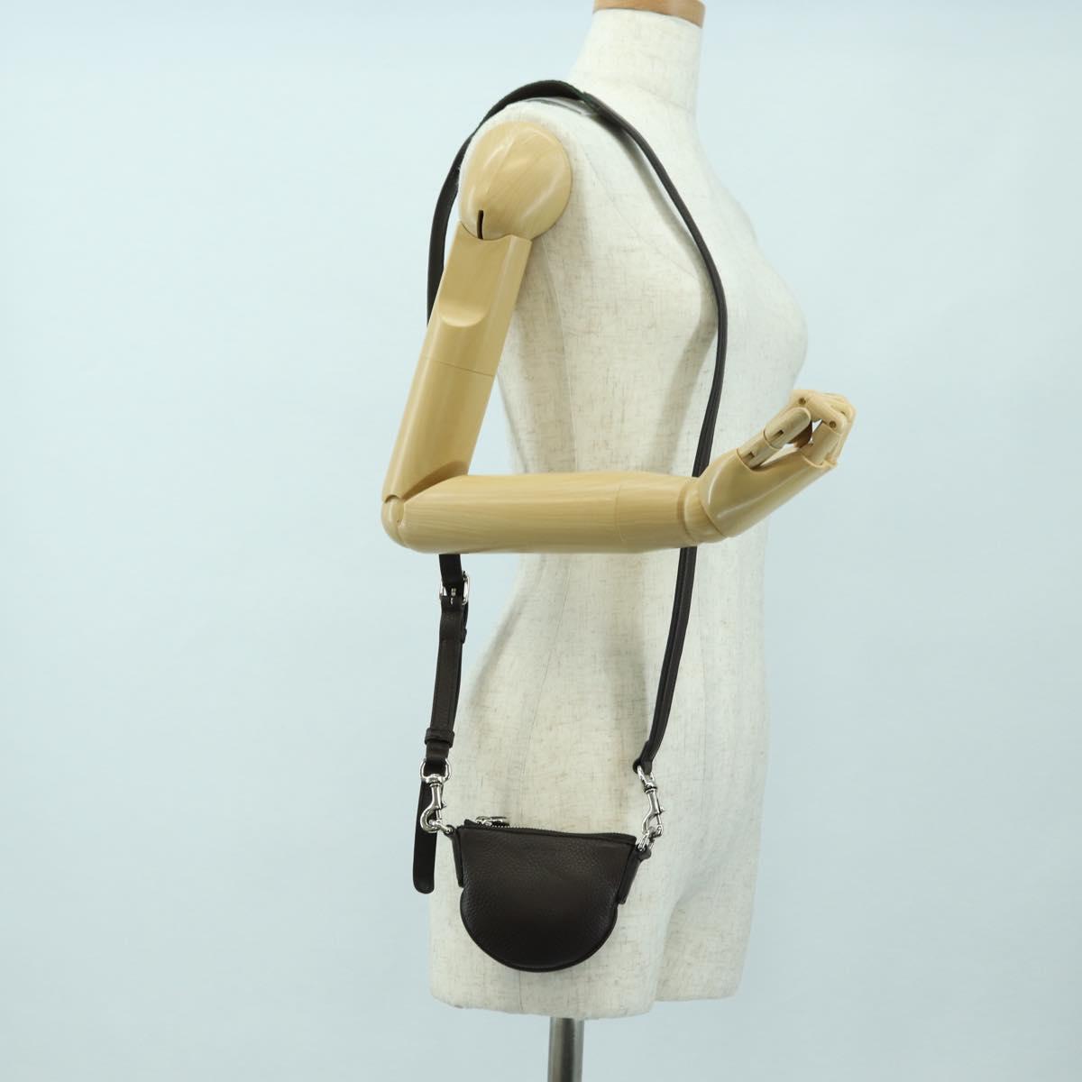 GUCCI Shoulder Pouch Web Sherry Line Leather Black Silver 821831 Auth 171234A