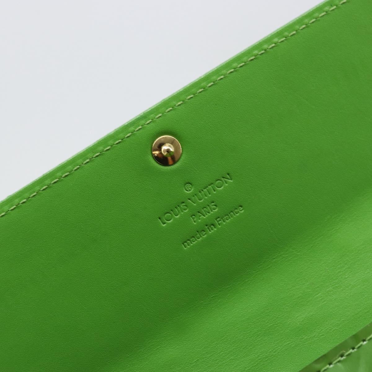 LOUIS VUITTON Vernis Portefeiulle Sarah Wallet Vert Tonic M93635 LV Auth 171237A