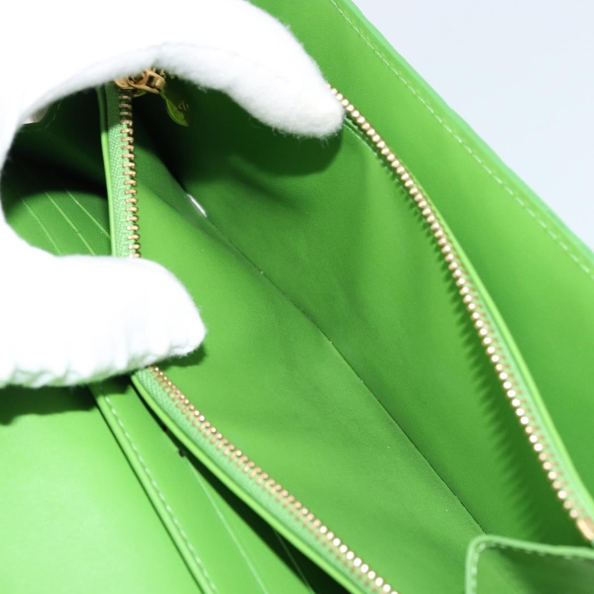 LOUIS VUITTON Vernis Portefeiulle Sarah Wallet Vert Tonic M93635 LV Auth 171237A