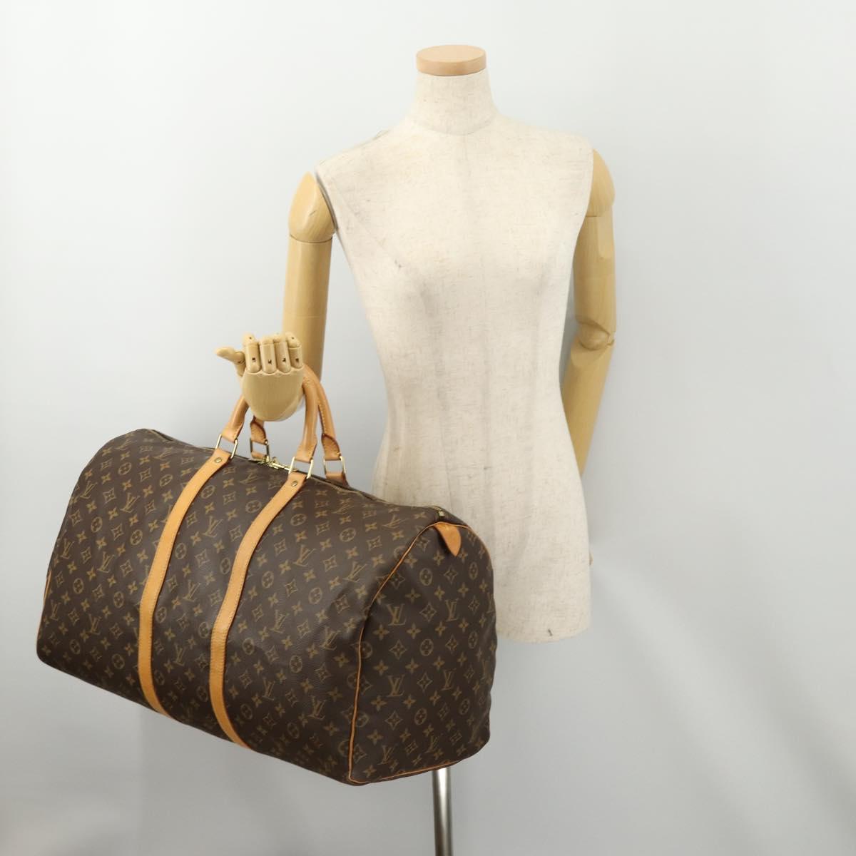 LOUIS VUITTON Monogram Keepall 55 Boston Bag M41424 LV Auth 171243A