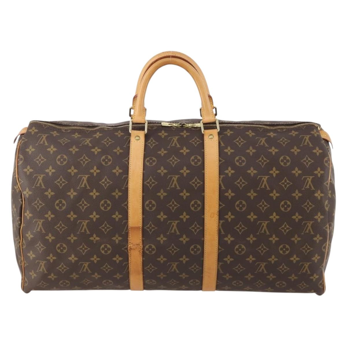 LOUIS VUITTON Monogram Keepall 55 Boston Bag M41424 LV Auth 171243A