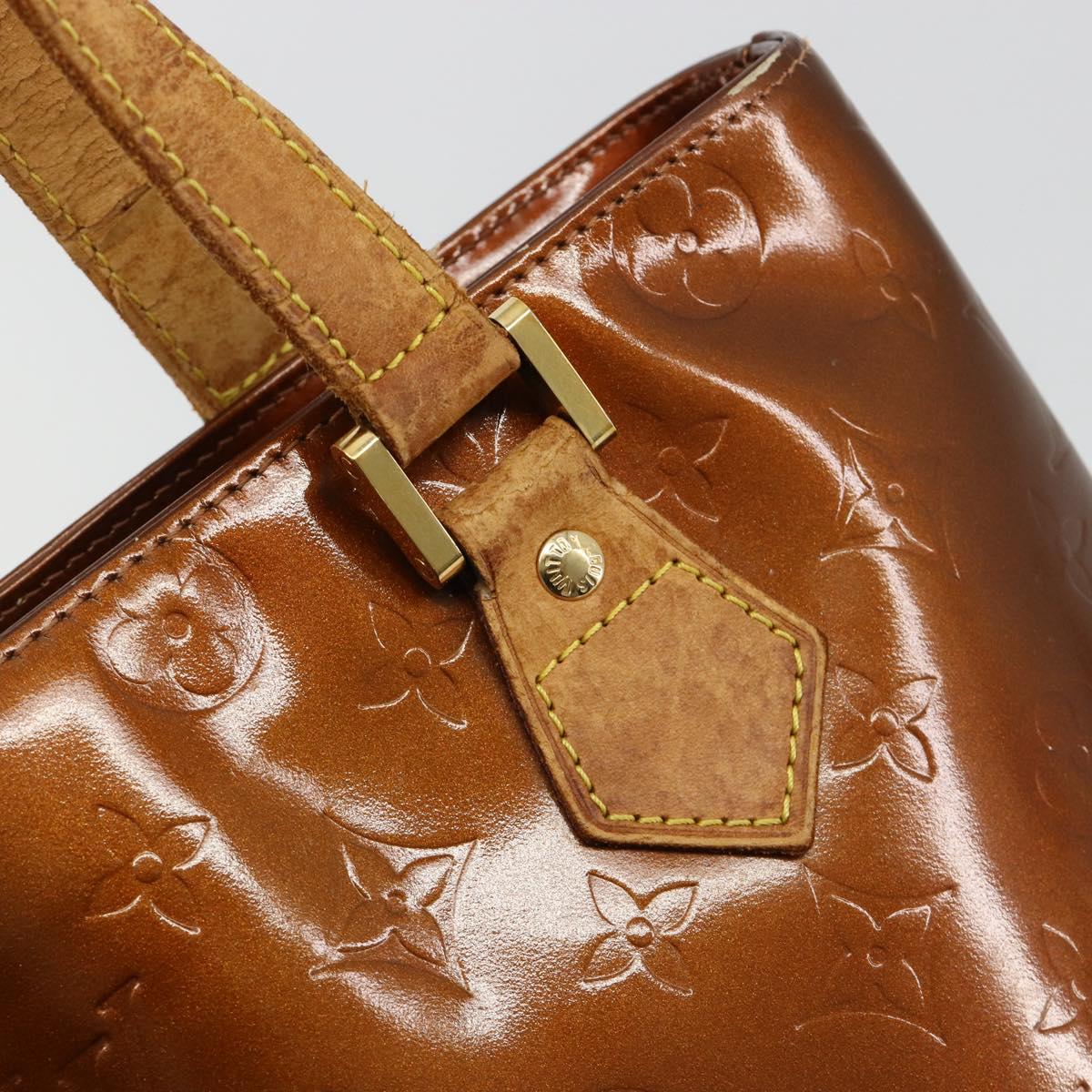 LOUIS VUITTON Monogram Vernis Houston Hand Bag Bronze M91122 LV Auth 171246