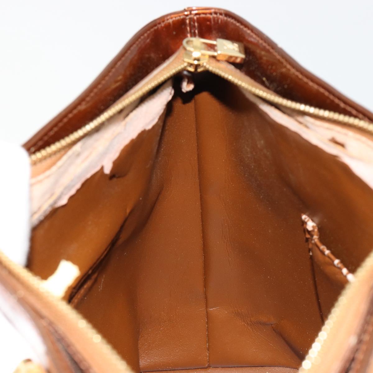 LOUIS VUITTON Monogram Vernis Houston Hand Bag Bronze M91122 LV Auth 171246