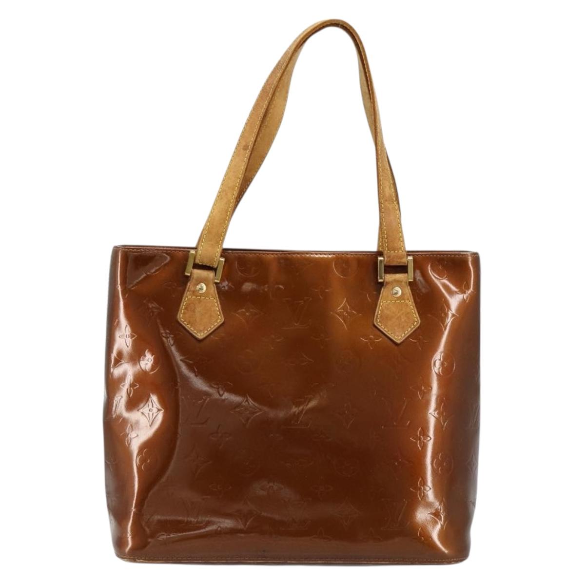 LOUIS VUITTON Monogram Vernis Houston Hand Bag Bronze M91122 LV Auth 171246