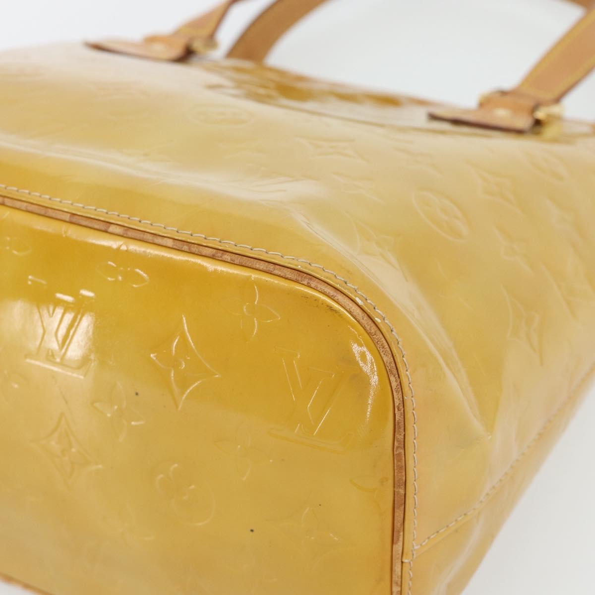 LOUIS VUITTON Monogram Vernis Houston Hand Bag Beige M91004 LV Auth 171247