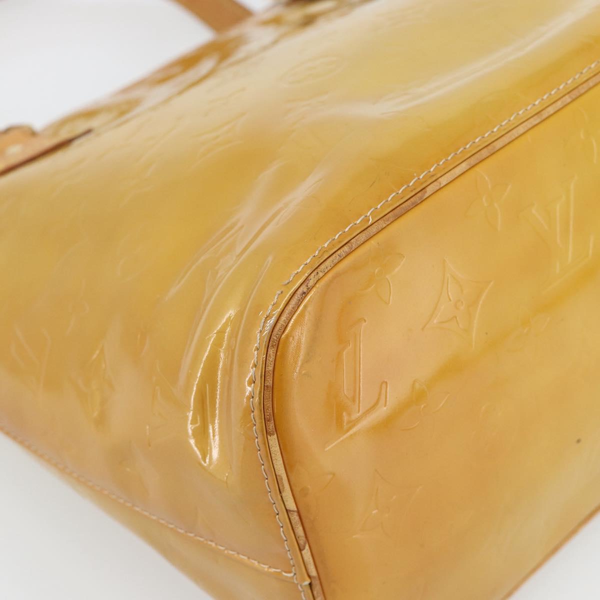 LOUIS VUITTON Monogram Vernis Houston Hand Bag Beige M91004 LV Auth 171247