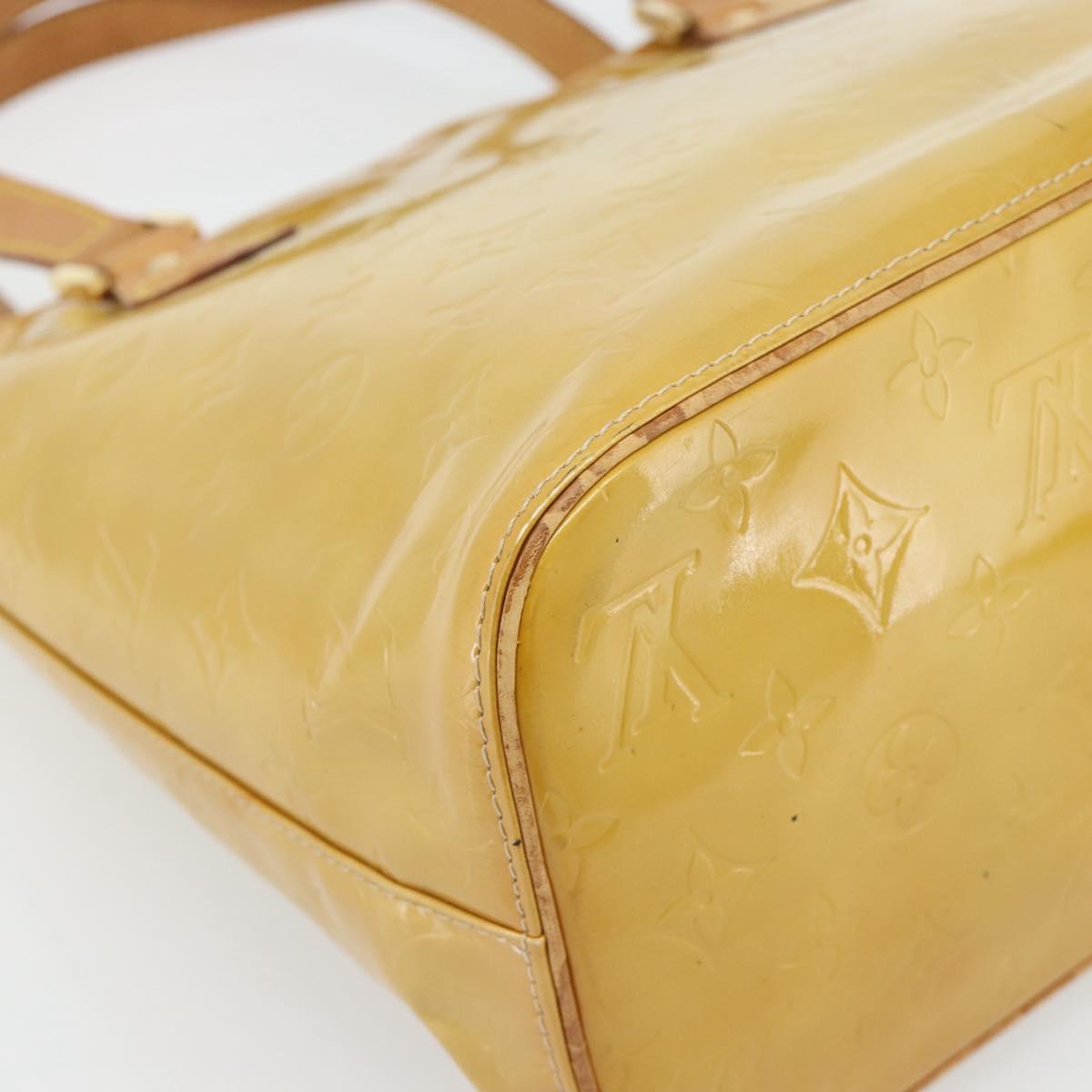 LOUIS VUITTON Monogram Vernis Houston Hand Bag Beige M91004 LV Auth 171247