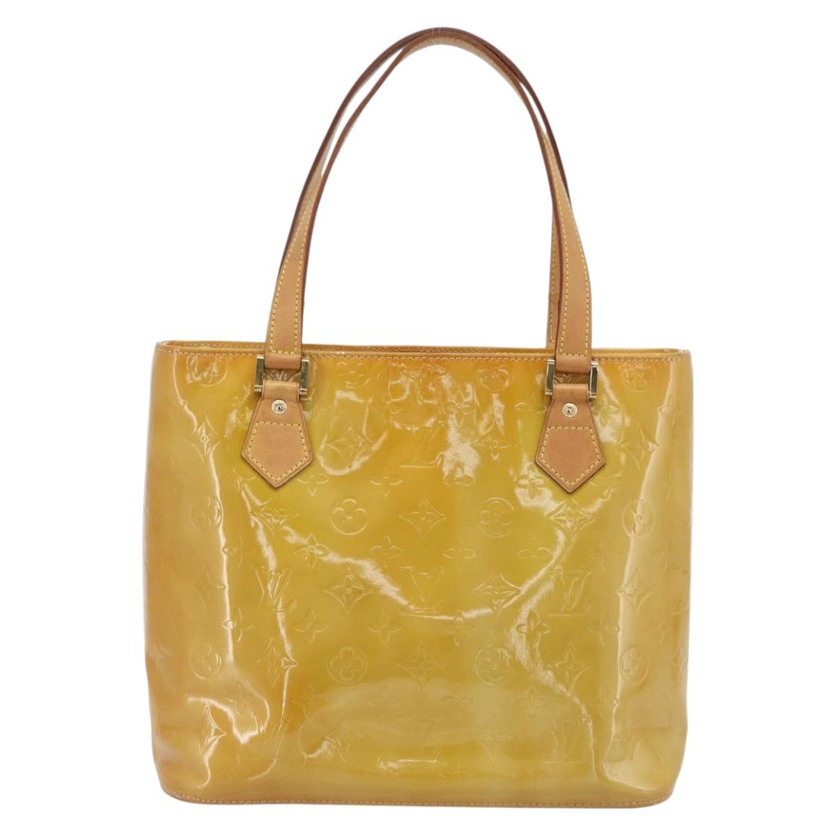 LOUIS VUITTON Monogram Vernis Houston Hand Bag Beige M91004 LV Auth 171247