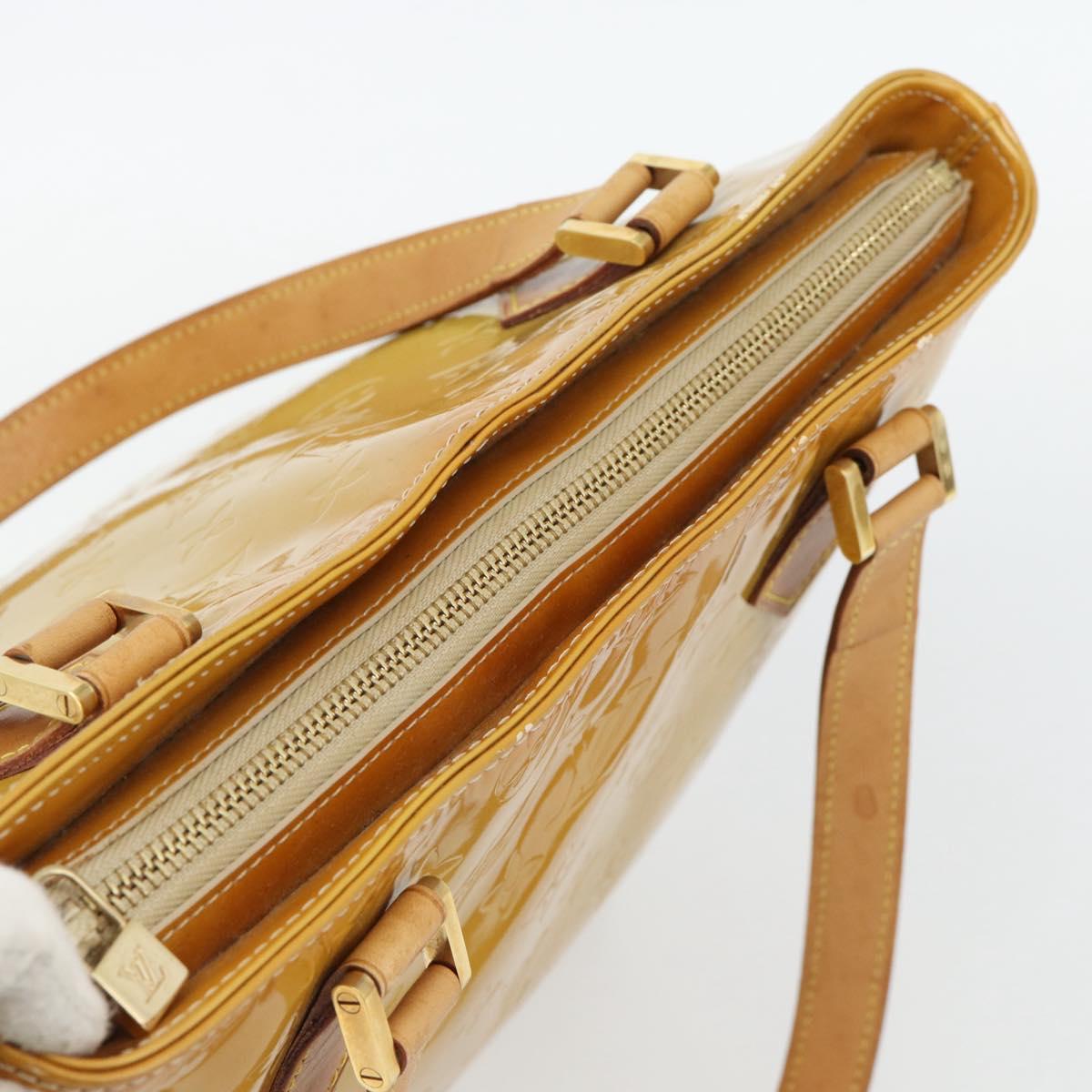 LOUIS VUITTON Monogram Vernis Houston Hand Bag Beige M91004 LV Auth 171247