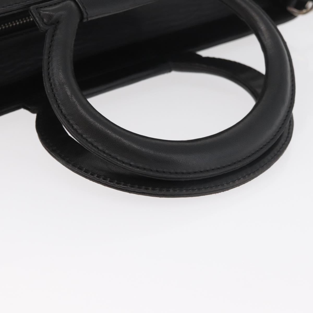 CELINE Hand Bag Leather 2way Black Gold Auth 171255A