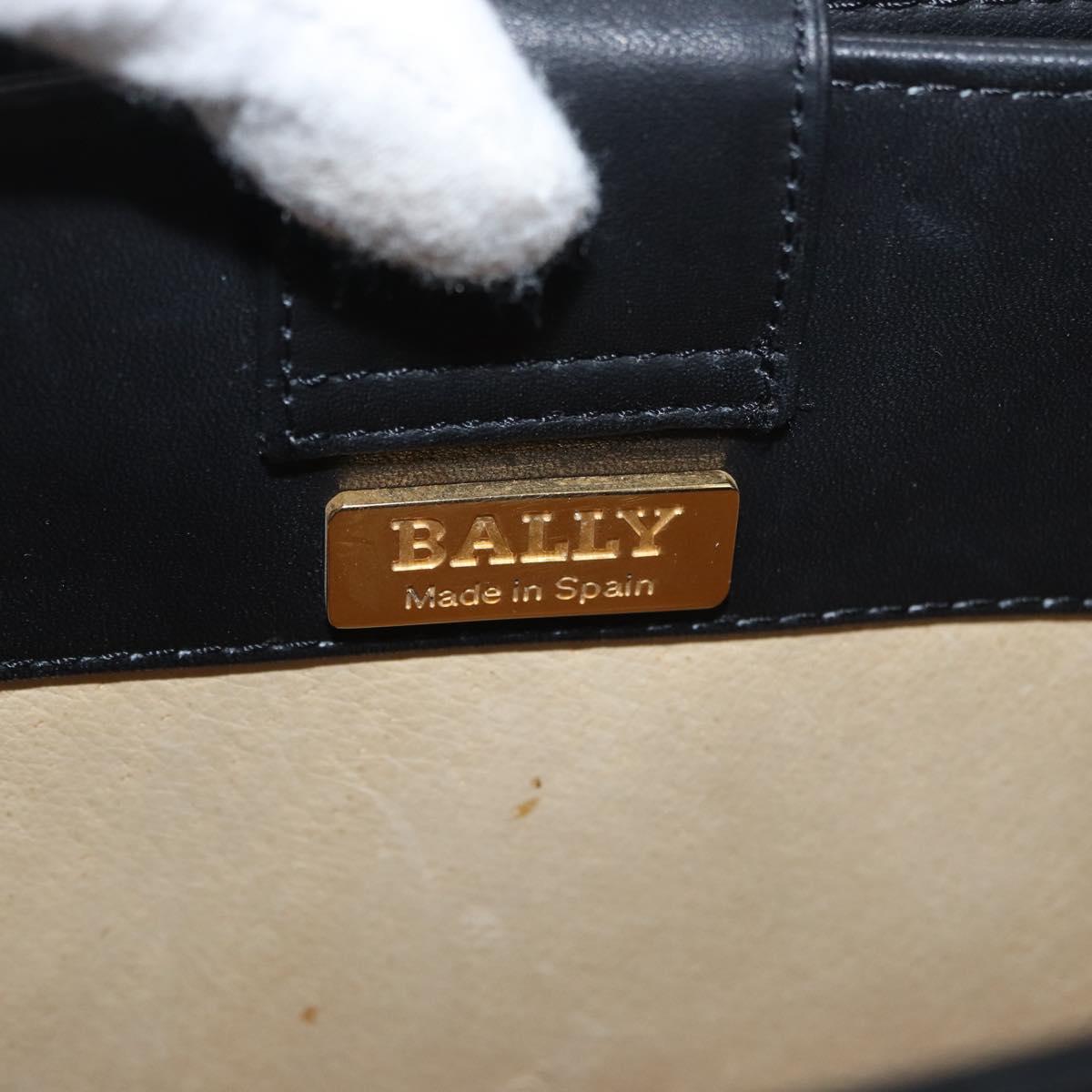 BALLY Shoulder Bag Leather Black Gold Auth 171257A