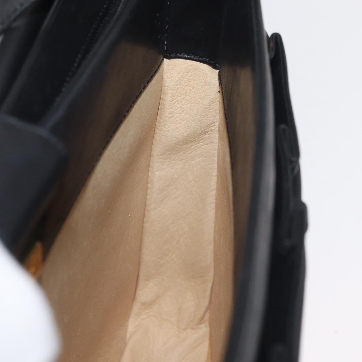 BALLY Shoulder Bag Leather Black Gold Auth 171257A