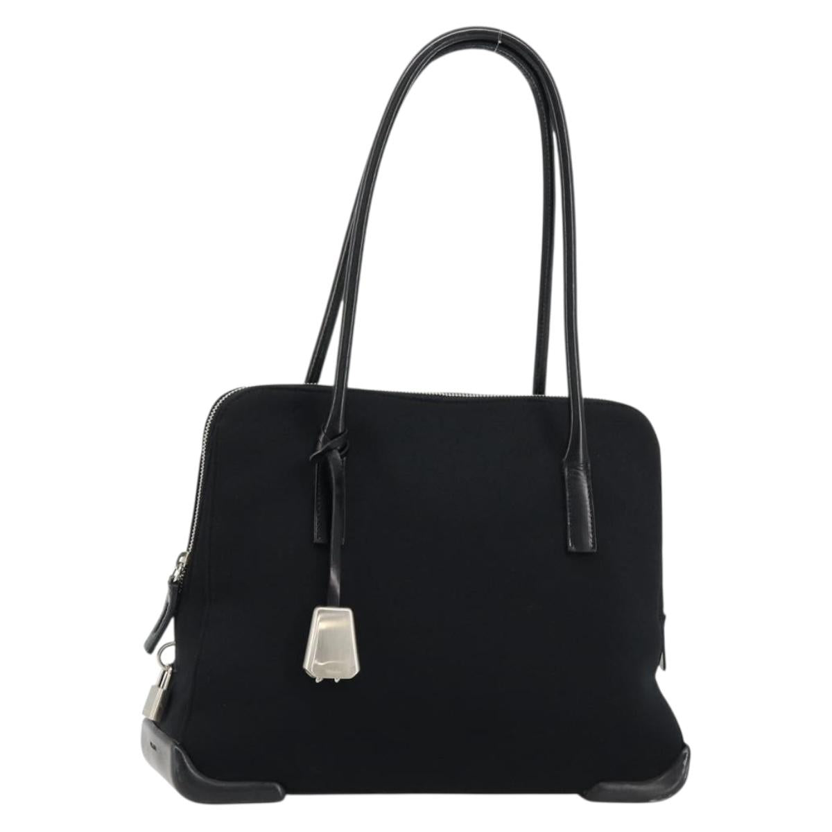 PRADA Sports Tote Bag Nylon Black Silver Auth 171258
