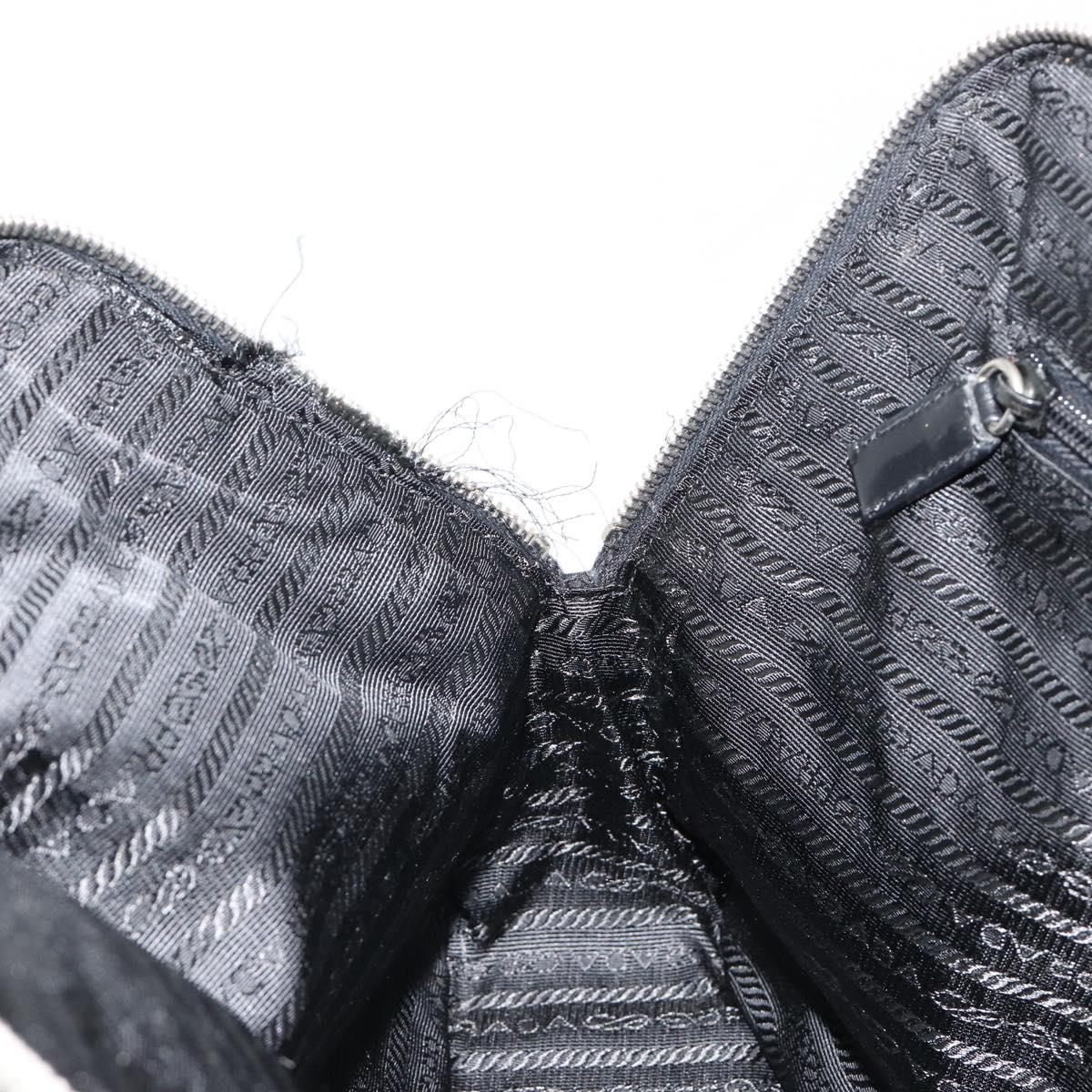 PRADA Sports Tote Bag Nylon Black Silver Auth 171258