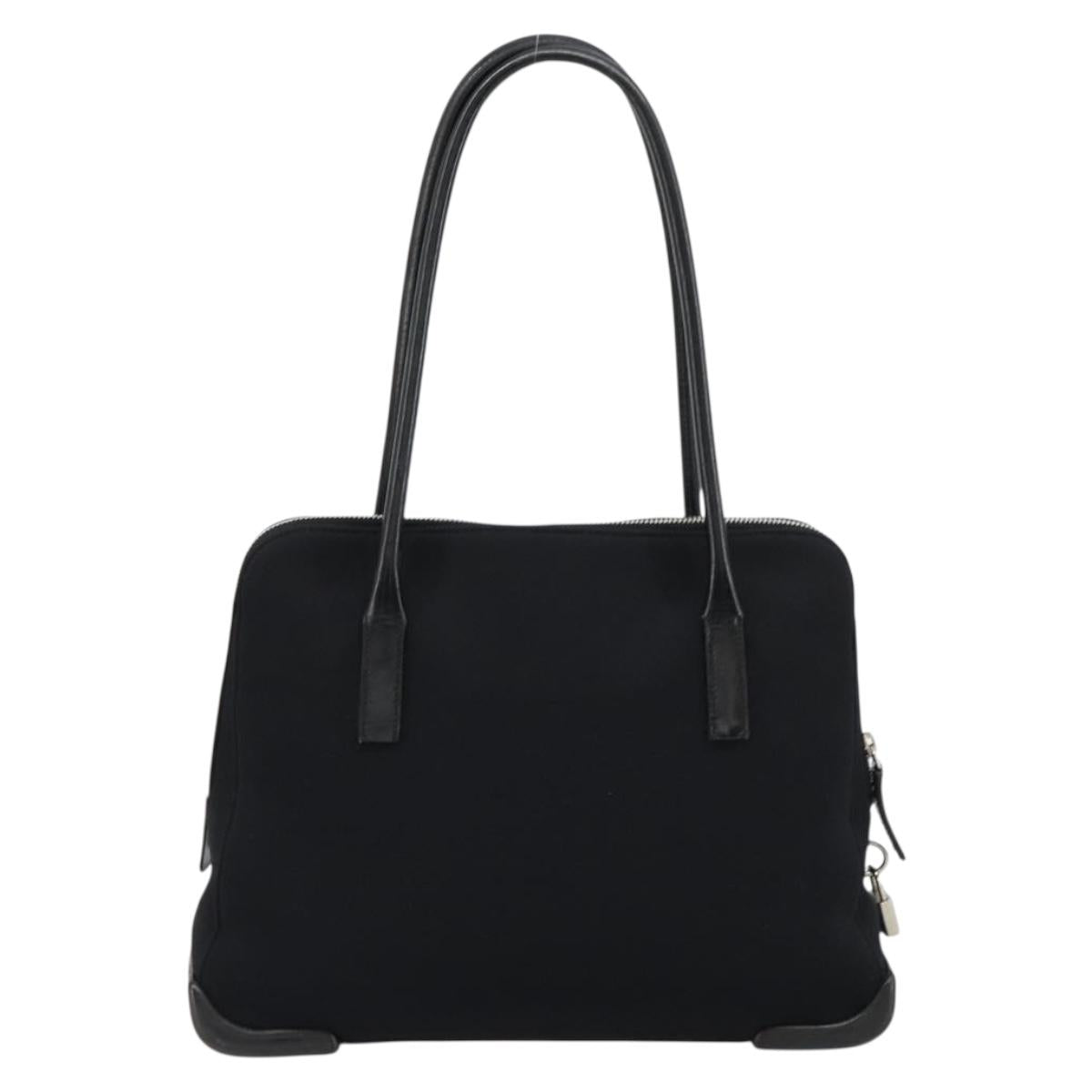 PRADA Sports Tote Bag Nylon Black Silver Auth 171258