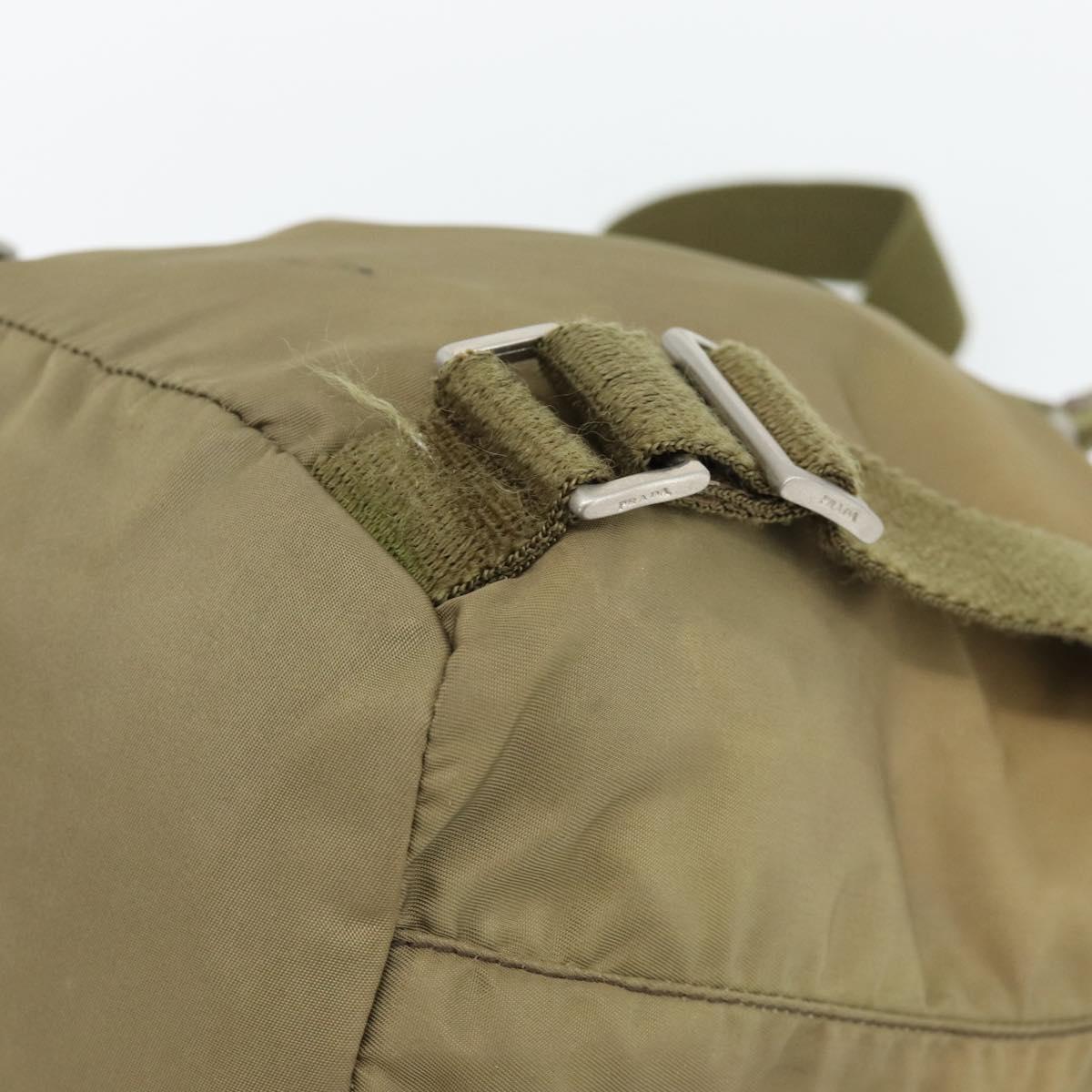 PRADA Backpack Nylon Khaki Silver Auth 171259