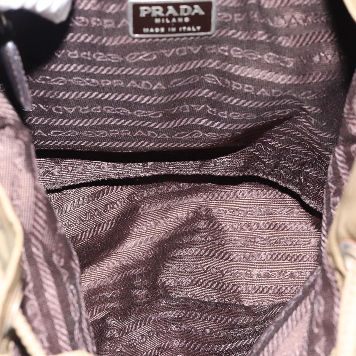 PRADA Backpack Nylon Khaki Silver Auth 171259