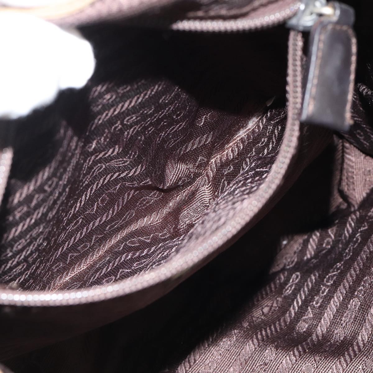 PRADA Backpack Nylon Khaki Silver Auth 171259